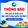 THÔNG BÁO - Kết quả và danh sách học sinh trúng tuyển vào lớp 6, Năm học 2026-2027
